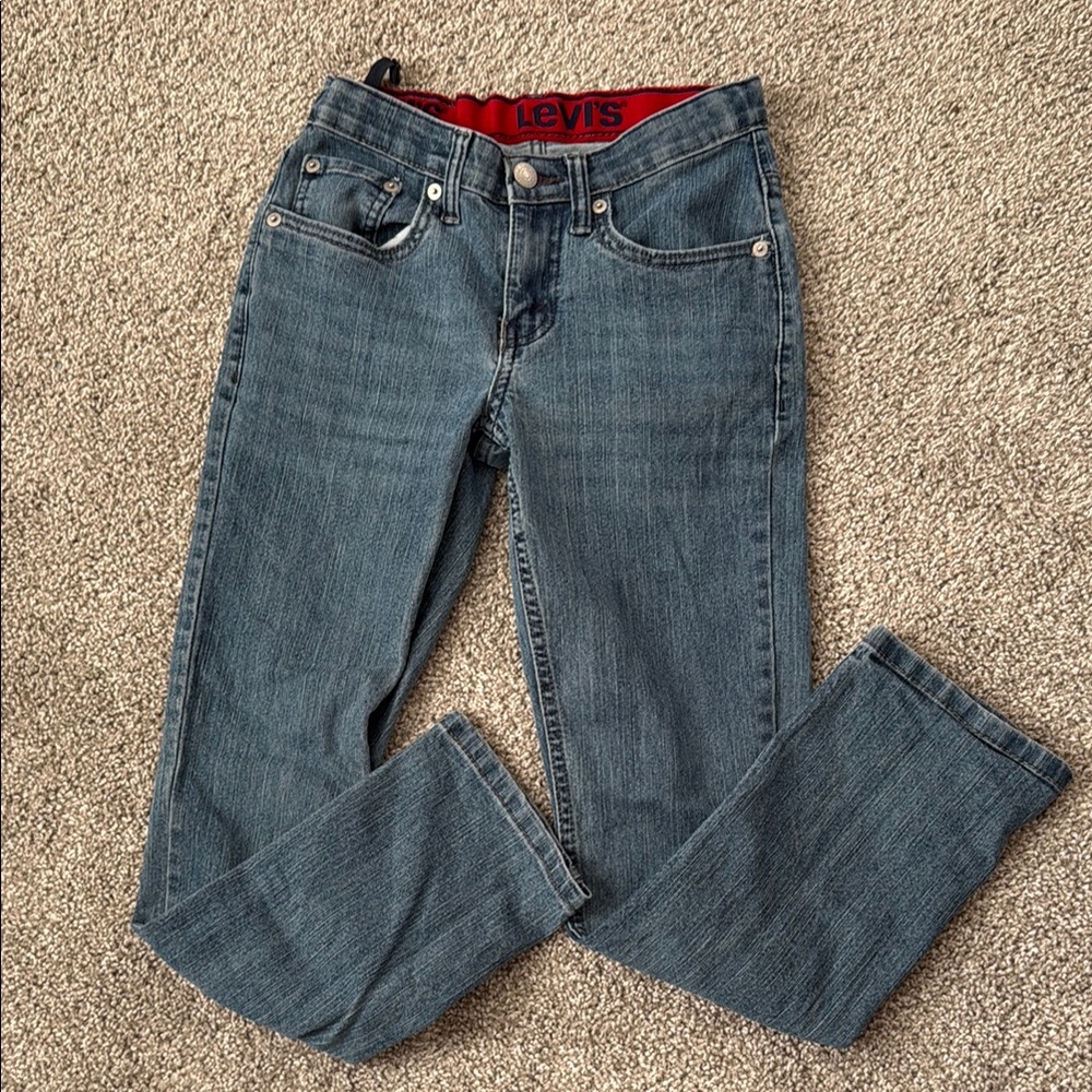Levi's Classic Blue Jeans with Red Accents